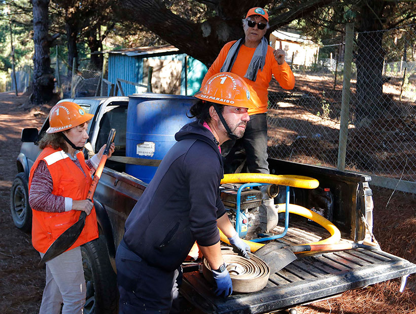 Los vecinos de la Brigada Forestal de Laguna Verde trabajan arduamente