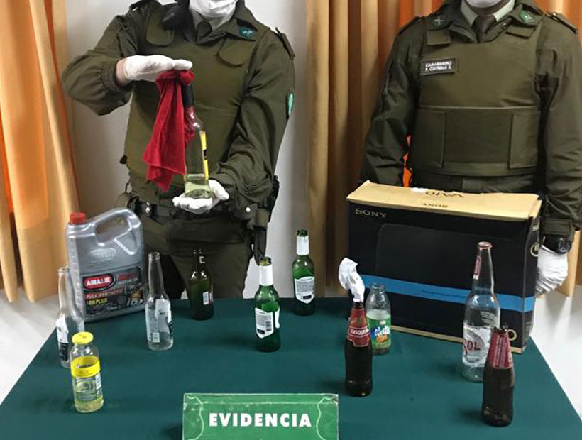 Valparaíso: detienen a tres jovenes acusados de portar bombas molotov