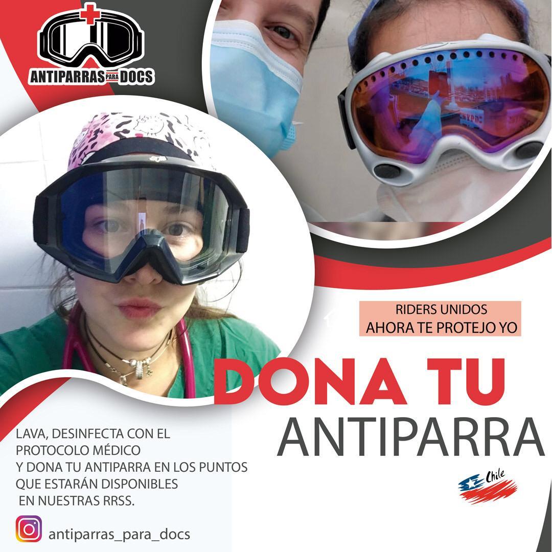 Pilotos donan sus antiparras para que doctores se protejan del coronavirus